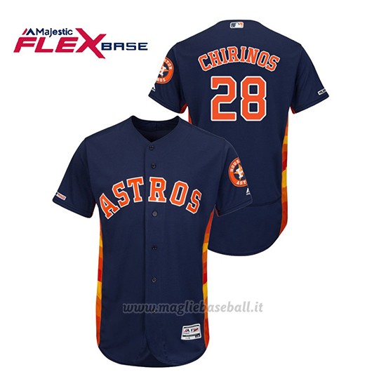 Maglia Baseball Uomo Houston Astros Robinson Chirinos 150th Aniversario Patch Flex Base Blu